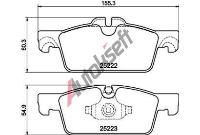 HELLA PAGID Sada brzdovch destiek HPG 8DB 355 041-101, 8DB 355 041-101