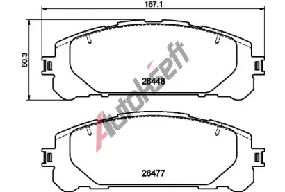 HELLA PAGID Sada brzdovch destiek HPG 8DB 355 043-871, 8DB 355 043-871