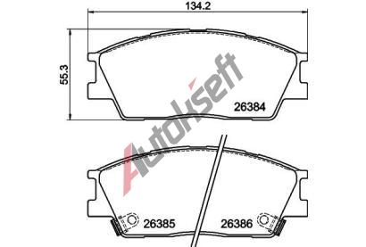 HELLA PAGID Sada brzdovch destiek HPG 8DB 355 043-981, 8DB 355 043-981