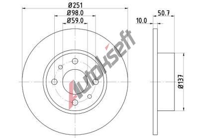 HELLA PAGID Brzdov kotou PRO - 251 mm HPG 8DD 355 101-101, 8DD 355 101-101