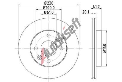 HELLA PAGID Brzdový kotouč PRO - 238 mm HPG 8DD 355 101-261, 8DD 355 101-261 HELLA PAGID Brzdový kotouč PRO - 238 mm HPG 8DD 355 101-261, 8DD 355 101-261
