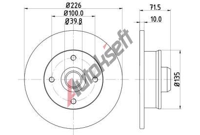 HELLA PAGID Brzdov kotou PRO - 226 mm HPG 8DD 355 101-661, 8DD 355 101-661