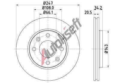 HELLA PAGID Brzdov� kotou� PRO - 247 mm HPG 8DD 355 101-801, 8DD 355 101-801