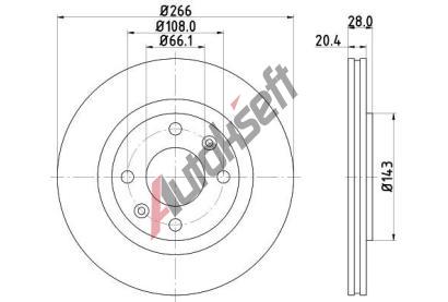 HELLA PAGID Brzdov kotou PRO - 266 mm HPG 8DD 355 102-051, 8DD 355 102-051