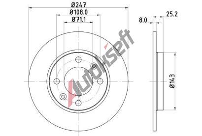 HELLA PAGID Brzdov kotou PRO - 247 mm HPG 8DD 355 102-511, 8DD 355 102-511