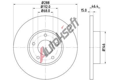 HELLA PAGID Brzdov kotou PRO - 288 mm HPG 8DD 355 102-781, 8DD 355 102-781