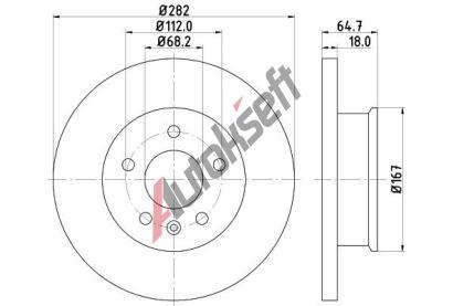 HELLA PAGID Brzdov kotou - 282 mm HPG 8DD 355 102-891, 8DD 355 102-891