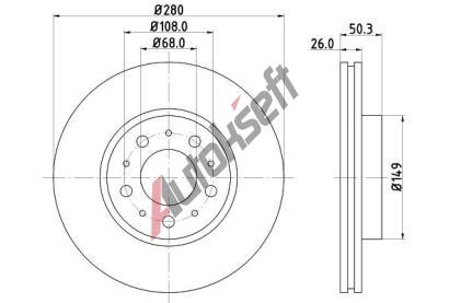 HELLA PAGID Brzdov kotou PRO - 280 mm HPG 8DD 355 103-681, 8DD 355 103-681