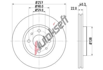 HELLA PAGID Brzdov� kotou� PRO - 257 mm HPG 8DD 355 103-971, 8DD 355 103-971