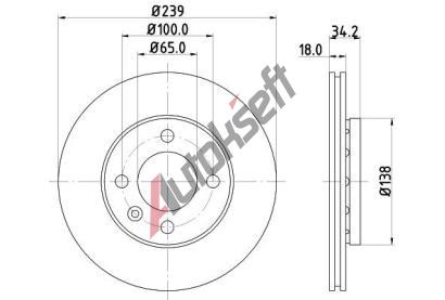HELLA PAGID Brzdov kotou PRO - 239 mm HPG 8DD 355 104-211, 8DD 355 104-211
