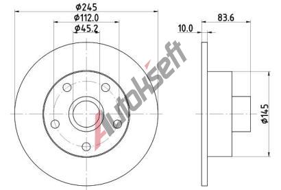 HELLA PAGID Brzdov kotou PRO - 245 mm HPG 8DD 355 104-231, 8DD 355 104-231