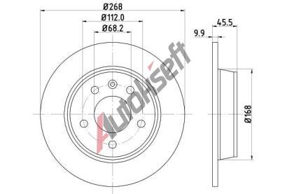 HELLA PAGID Brzdov kotou PRO - 268 mm HPG 8DD 355 104-501, 8DD 355 104-501