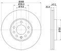HELLA PAGID Brzdov kotou PRO - 288 mm ‐ HPG 8DD 355 104-681