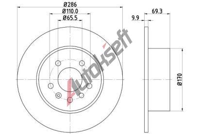 HELLA PAGID Brzdov kotou PRO - 286 mm HPG 8DD 355 104-701, 8DD 355 104-701