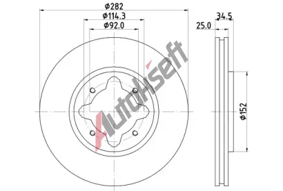HELLA PAGID Brzdov kotou - 282 mm HPG 8DD 355 104-971, 8DD 355 104-971