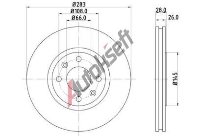 HELLA PAGID Brzdov kotou PRO - 283 mm HPG 8DD 355 105-051, 8DD 355 105-051