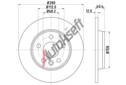 HELLA PAGID Brzdov kotou PRO - 280 mm HPG 8DD 355 105-611, 8DD 355 105-611