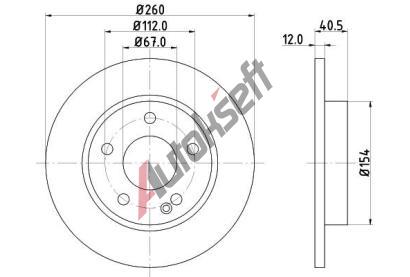 HELLA PAGID Brzdov kotou PRO - 260 mm HPG 8DD 355 105-971, 8DD 355 105-971