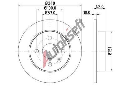 HELLA PAGID Brzdov kotou PRO - 240 mm HPG 8DD 355 106-091, 8DD 355 106-091