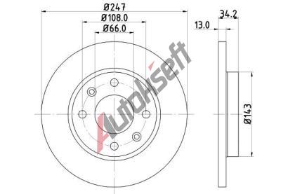 HELLA PAGID Brzdov kotou PRO - 247 mm HPG 8DD 355 106-191, 8DD 355 106-191