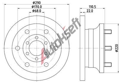 HELLA PAGID Brzdov kotou - 290 mm HPG 8DD 355 106-361, 8DD 355 106-361