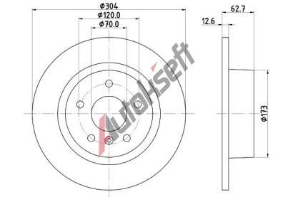 HELLA PAGID Brzdov kotou - 304 mm HPG 8DD 355 106-371, 8DD 355 106-371