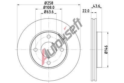 HELLA PAGID Brzdov kotou PRO - 258 mm HPG 8DD 355 106-431, 8DD 355 106-431