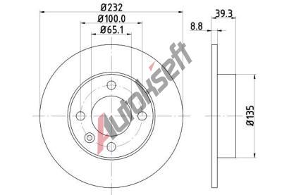 HELLA PAGID Brzdov kotou PRO - 232 mm HPG 8DD 355 106-681, 8DD 355 106-681