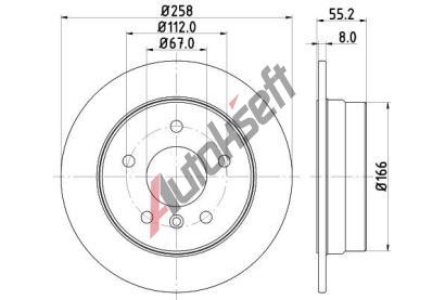 HELLA PAGID Brzdov kotou PRO - 258 mm HPG 8DD 355 106-951, 8DD 355 106-951