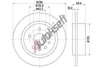 HELLA PAGID Brzdov kotou - 286 mm HPG 8DD 355 107-001, 8DD 355 107-001