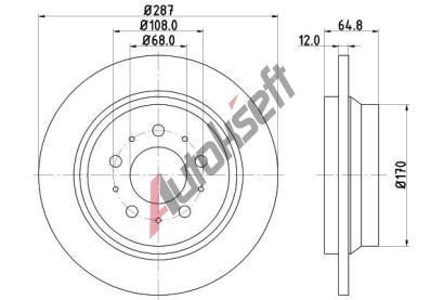 HELLA PAGID Brzdov kotou PRO - 287 mm HPG 8DD 355 107-091, 8DD 355 107-091