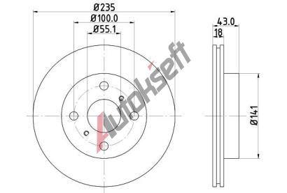 HELLA PAGID Brzdov kotou PRO - 235 mm HPG 8DD 355 107-281, 8DD 355 107-281