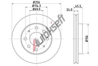 HELLA PAGID Brzdov kotou - 256 mm HPG 8DD 355 107-321, 8DD 355 107-321
