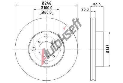 HELLA PAGID Brzdov kotou - 246 mm HPG 8DD 355 107-391, 8DD 355 107-391
