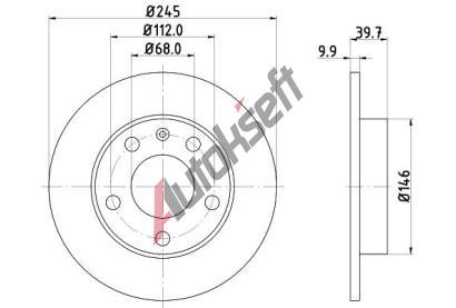 HELLA PAGID Brzdov kotou PRO - 245 mm HPG 8DD 355 107-541, 8DD 355 107-541