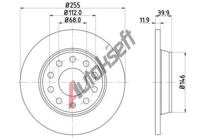 HELLA PAGID Brzdov� kotou� PRO - 255 mm HPG 8DD 355 107-561, 8DD 355 107-561