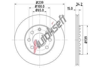 HELLA PAGID Brzdov kotou PRO - 239 mm HPG 8DD 355 107-581, 8DD 355 107-581