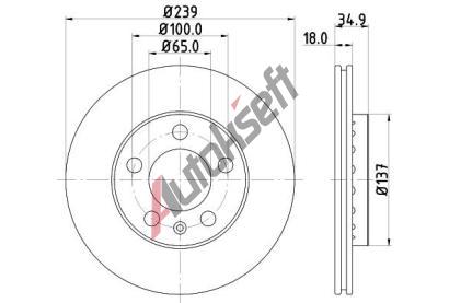 HELLA PAGID Brzdov kotou PRO - 239 mm HPG 8DD 355 107-651, 8DD 355 107-651