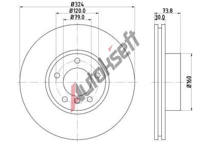HELLA PAGID Brzdov kotou PRO - 324 mm HPG 8DD 355 107-711, 8DD 355 107-711