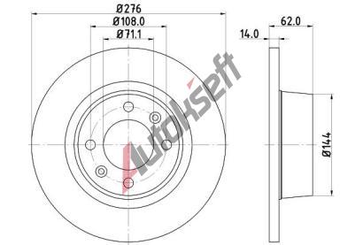 HELLA PAGID Brzdov kotou - 276 mm HPG 8DD 355 107-851, 8DD 355 107-851