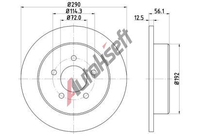HELLA PAGID Brzdov kotou - 290 mm HPG 8DD 355 107-901, 8DD 355 107-901