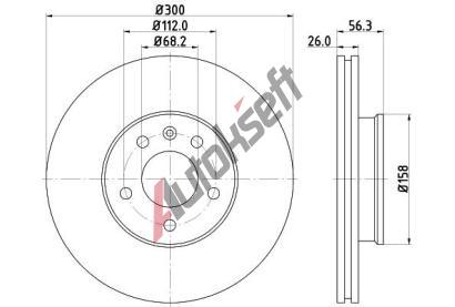 HELLA PAGID Brzdov kotou PRO - 300 mm HPG 8DD 355 108-081, 8DD 355 108-081