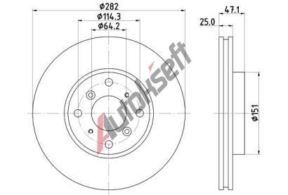HELLA PAGID Brzdov� kotou� - 282 mm HPG 8DD 355 108-131, 8DD 355 108-131