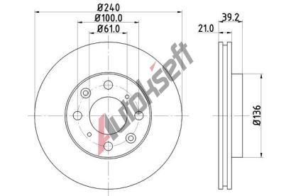 HELLA PAGID Brzdov kotou - 240 mm HPG 8DD 355 108-151, 8DD 355 108-151
