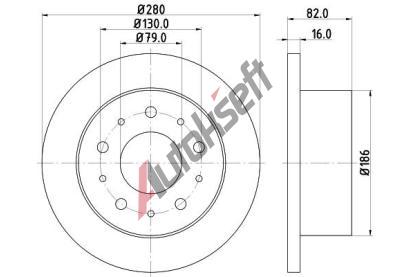 HELLA PAGID Brzdov kotou PRO - 280 mm HPG 8DD 355 108-981, 8DD 355 108-981