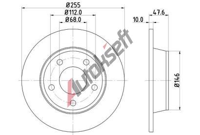 HELLA PAGID Brzdov kotou PRO - 255 mm HPG 8DD 355 109-091, 8DD 355 109-091