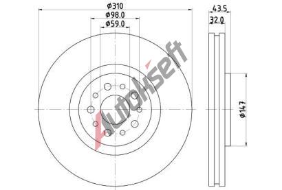 HELLA PAGID Brzdov kotou - 310 mm HPG 8DD 355 109-131, 8DD 355 109-131