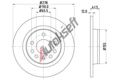 HELLA PAGID Brzdov kotou PRO - 278 mm HPG 8DD 355 109-211, 8DD 355 109-211