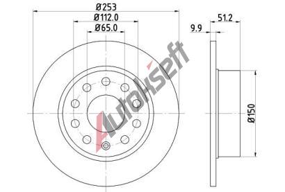 HELLA PAGID Brzdov kotou PRO - 253 mm HPG 8DD 355 109-601, 8DD 355 109-601
