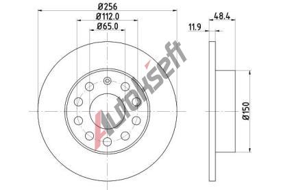 HELLA PAGID Brzdový kotouč PRO - 256 mm HPG 8DD 355 109-641, 8DD 355 109-641  HELLA PAGID Brzdový kotouč PRO - 256 mm HPG 8DD 355 109-641, 8DD 355 109-641